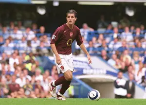 FA Premier League Showdown: Cesc Fabregas in Action for Arsenal vs. Chelsea at Stamford Bridge, 2005