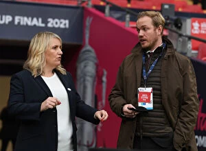 Images Dated 5th December 2021: FA Women's Cup Final: Jonas Eidevall and Emma Hayes Pre-Match Discussion at Wembley Stadium