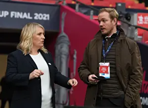 FA Women's Cup Final: Jonas Eidevall and Emma Hayes Pre-Match Discussion at Wembley Stadium