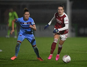 Arsenal Women v West Ham United Women 2020-21 Collection: FA WSL 2021: Miedema vs. Vetterlein - A Riveting Rivalry at Empty Meadow Park
