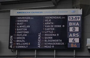 Brighton And Hove Albion Women V Arsenal Women 2018-19 Prints: FA WSL: Arsenal Women Lead Against Brighton & Hove Albion Women - Scoreboard