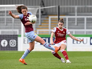 Arsenal Women V Aston Villa Women 2020-21 Prints: FA WSL Clash: Arsenal Women vs. Aston Villa Women Amidst Empty Stands (2020-21)