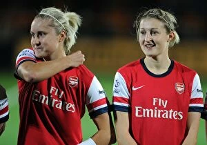 Images Dated 10th October 2012: FA WSL Continental Cup Final: Steph Houghton and Ellen White's Showdown - Arsenal Ladies vs