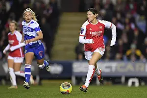Reading Women V Arsenal Women - Conti Cup 2023-24 Prints: FA WSL Cup: Arsenal's Kyra Cooney-Cross Battles Past Reading Defender