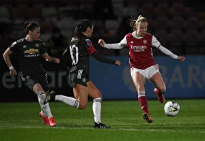 Images Dated 19th March 2021: FA WSL Rivalry Unfolds: Beth Mead vs Katie Zelem in Empty Arsenal vs Manchester United Women's Match
