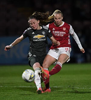 Images Dated 19th March 2021: FA WSL Showdown: Beth Mead vs Ona Batlle - Arsenal Women vs Manchester United Women in Empty Stands