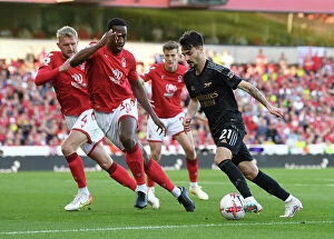 Images Dated 20th May 2023: Fabio Vieira Clashes with Wily Boly: Nottingham Forest vs. Arsenal FC, Premier League 2022-23