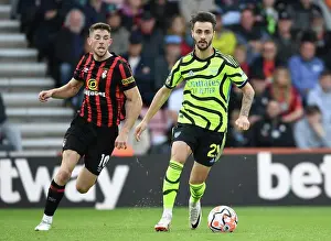 Fabio Vieira Fends Off Ryan Christie: AFC Bournemouth vs Arsenal FC, Premier League 2023-24