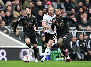 Fabio Vieira and Gabriel Jesus: A Moment from Arsenal's Victory at Fulham, Premier League 2022-23