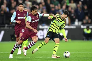 West Ham United V Arsenal - Carabao Cup 2023-24 Prints: Fabio Vieira vs. Lucas Paqueta: Clash of the Midfield Titans - West Ham United vs