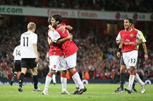 Arsenal v Sparta Prague 2007-08 Collection: Fabregas and Eduardo: Double Trouble - Arsenal's Unstoppable Duo Celebrates 3