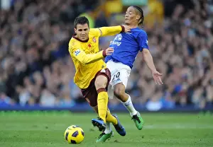 Everton V Arsenal 2010-11 Prints: Fabregas and Pienaar Clash: Arsenal's Victory Over Everton in the Premier League, 2010