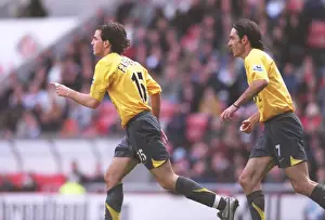 Sunderland V Arsenal 2005-06 Prints: Fabregas and Pires: Unstoppable Duo Celebrates Arsenal's Dominance over Sunderland (2006)