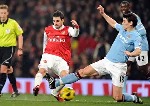 Arsenal V Manchester City 2010-11 Prints: Fabregas vs. Barry: Stalemate at Emirates as Arsenal and Manchester City Draw