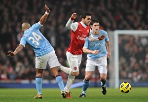 Arsenal V Manchester City 2010-11 Prints: Fabregas vs. De Jong: Stalemate at Emirates Stadium