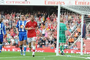 Arsenal V Wigan Athletic 2009-10 Prints: Fabregas's Brilliant Goal: Arsenal Crushes Wigan 4-0