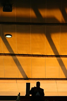Arsenal V Sparta Prague 2007-08 Prints: A fan reads his programme in the stadium