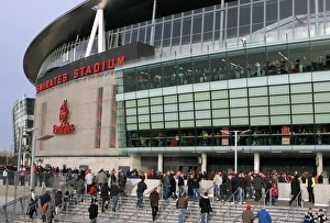 Fans make their way to the stadium