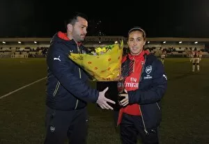 Arsenal Ladies v Reading FC Women 23rd March 2016 Collection: Fara Williams (Arsenal Ladies) with Pedro Martinez Losa the Arsenal Ladies manager