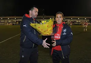 Arsenal Ladies V Reading FC Women 23rd March 2016 Prints: Fara Williams (Arsenal Ladies) with Pedro Martinez Losa the Arsenal Ladies manager