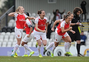 Arsenal Ladies V Notts County Ladies 3rd April 2016 Prints: Fara Williams and Natalia Pablos Sanchon (Arsenal Ladies) celebrate during the penalty
