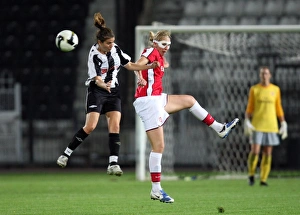 POAK Thessaloniki v Arsenal Ladies 2009-10 Collection: Faye White (Arsenal) Anthoula Arvanitaki (POAK)