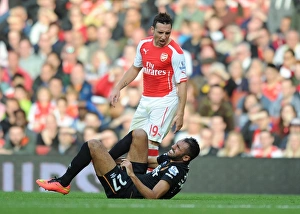 Arsenal V Hull City 2014-15 Prints: Fierce Rivalry: Santi Cazorla vs