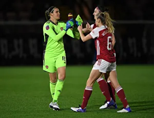 Fist Bumps in Empty Stands: Arsenal Women vs. Tottenham Hotspur Women in the FA Womens Continental League Cup