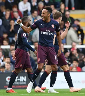 Fulham V Arsenal 2018-19 Prints: Five-Goal Blitz: Aubameyang's Dominant Display against Fulham (2018-19)