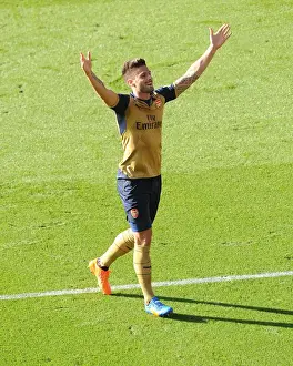 Leicester City V Arsenal 2015/16 Prints: Five-Goal Frenzy: Olivier Giroud's Epic Performance against Leicester City
