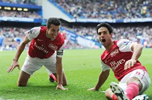 Five-Goal Rampage: Van Persie and Arteta's Unforgettable Celebration Against Chelsea (2011-12)