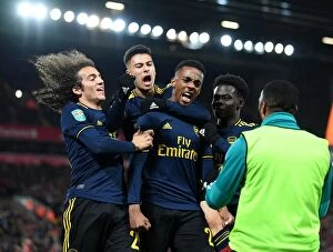 Images Dated 31st October 2019: Five-Star Arsenal: Joe Willock's Hat-Trick Lifts Gunners Over Liverpool in Carabao Cup