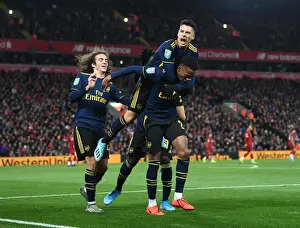 Five-Star Arsenal: Willock and Martinelli's Euphoric Goal Celebrations in Carabao Cup Triumph over Liverpool