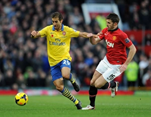 Manchester United V Arsenal 2013-14 Prints: Flamini Surges Past Carrick: Manchester United vs. Arsenal, Premier League 2013-14