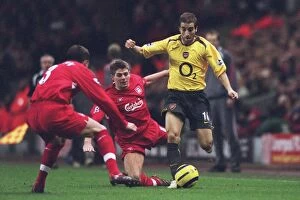 Images Dated 28th February 2006: Flamini vs. Gerrard: The Intense Rivalry - Liverpool 1: 0 Arsenal, FA Premiership, Anfield, 2006