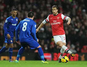 Arsenal V Cardiff City 2013-14 Prints: Flamini vs Medel: Clash at the Emirates - Arsenal vs Cardiff City, Premier League