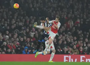 Arsenal V Newcastle United 2015-16 Prints: Flamini vs Perez: A Premier League Battle at Emirates Stadium