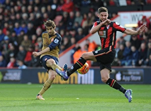 Bournemouth V Arsenal 2015-16 Prints: Flamini vs. Surman: Blocked Shot in the Arsenal vs. Bournemouth Derby (2015-16)