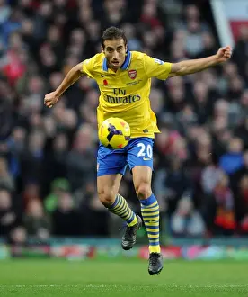 Manchester United V Arsenal 2013-14 Prints: Flamini's Fierce Battle: Arsenal vs Manchester United, Premier League 2013-14