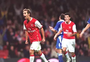 Arsenal V Dinamo Zagreb Prints: Flamini's Thrilling Goal: Arsenal Takes 2-1 Lead Over Dinamo Zagreb in Champions League