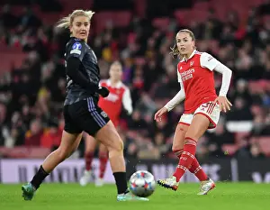 Arsenal Women V Olympique Lyonnais 2022-23 Prints: Focus and Determination: Kim Little's Pre-Game Ritual in Arsenal FC's Changing Room before Arsenal vs
