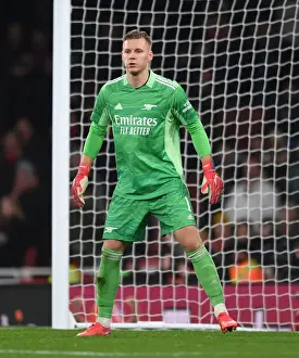Focused Bernd Leno in Carabao Cup Quarterfinal: Arsenal's Goalkeeper in Action against Sunderland
