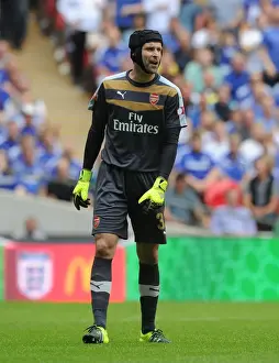 Arsenal V Chelsea - Community Shield 2015-16 Prints: Focused Cech: Arsenal's Goalkeeper in Community Shield Clash Against Chelsea (2015-16)