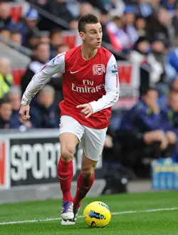 Wigan Athletic V Arsenal 2011-12 Prints: Focused Koscielny in Wigan Athletic vs Arsenal Clash (2011-12)