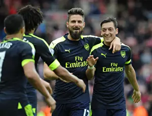 Sunderland V Arsenal 2016-17 Prints: Fourth Goal Celebration: Olivier Giroud and Mesut Ozil (Sunderland vs. Arsenal, 2016-17)
