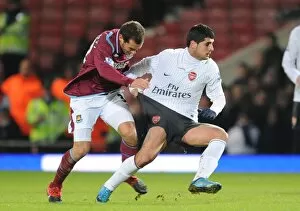 Images Dated 3rd January 2010: Fran Merida (Arsenal) Alessandro Diamanti (West Ham). West Ham United 1: 2 Arsenal