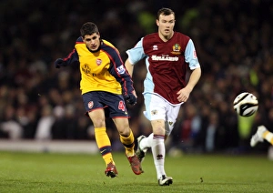 Images Dated 2nd December 2008: Fran Merida (Arsenal) Kevin McDonald (Burnley)
