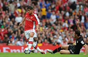 Arsenal V Athletico Madrid 2009-10 Prints: Fran Merida (Arsenal) Maxi Rodriguez (Athletico Madrid)