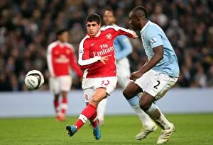 Images Dated 2nd December 2009: Fran Merida (Arsenal) Micah Richards (Man City). Manchester City 3: 0 Arsenal