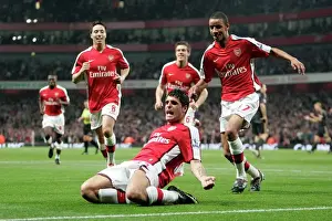 Fran Merida celebrates scoring Arsenals 1st goal with Craig Eastmond